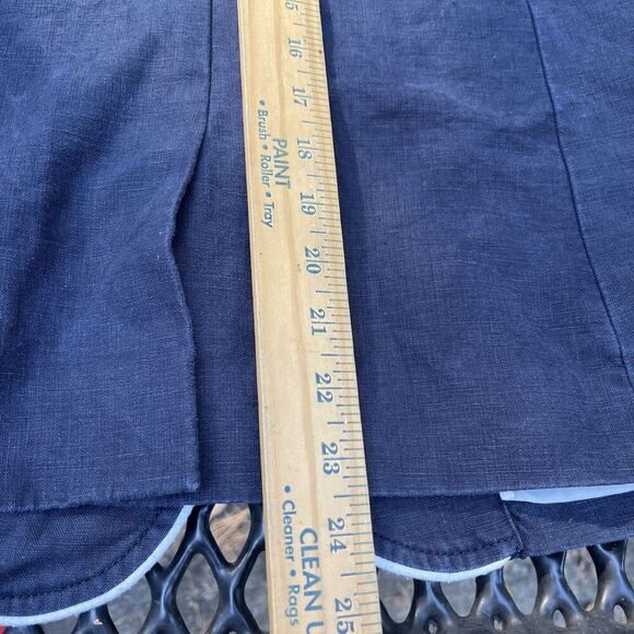 J. CREW Rhodes Navy Blue Blazer 100% Linen Nautical Crest Gold Buttons Size 6 - Picture 12 of 16